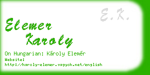 elemer karoly business card